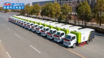 16臺(tái)東風(fēng)多利卡1.5方水/4方塵掃路車(chē)批量發(fā)車(chē)